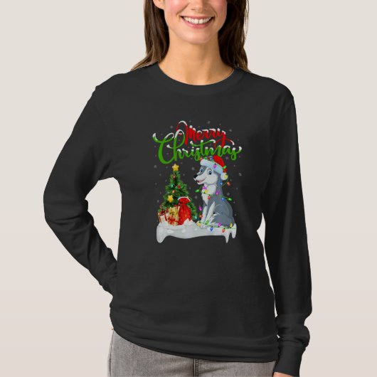 Wolf  Xmas Decorations Santa Wolf Christmas T-Shirt (Vorderseite)