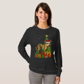 Wolf   Xmas Holiday Santa Wolf Christmas Tree T-Shirt (Vorne ganz)