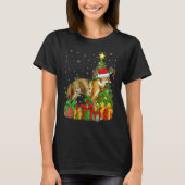 Wolf Xmas Holiday Santa Wolf Christmas Tree T-Shirt (Vorderseite)