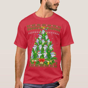 Wolf Xmas Lighting Tree Santa Wolf Ugly Weihnachte T-Shirt