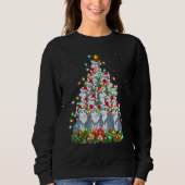 Wolf Xmas Lights Santa Wolf Christmas Tree Sweatshirt (Vorderseite)