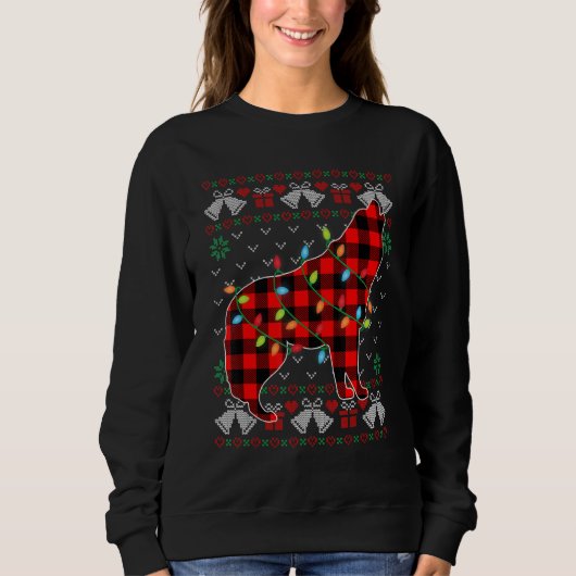 Wolf     Xmas Lights Ugly Christmas Sweater Sweatshirt (Vorderseite)