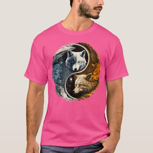 Wolf Yin Yang T-Shirt (Vorderseite)