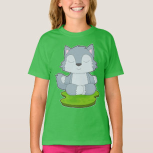 Wolf Yoga Fitness Meditation T-Shirt