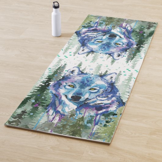 Wolf Yoga Mat | Farbenfroher Wolf Yogamatte (Beispiel)