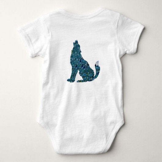 Wolf Zeichne Jersey Bodysuit Baby Strampler (Rückseite)