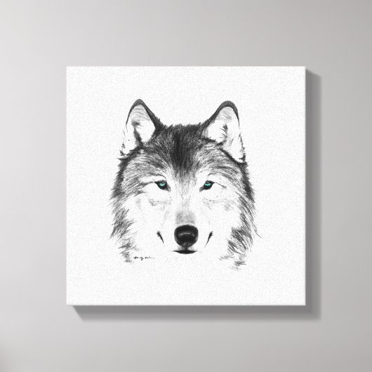 Wolf Zeichnend, Grafit Leinwanddruck (Vorderseite)