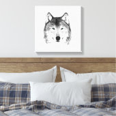 Wolf Zeichnend, Grafit Leinwanddruck (Insitu (Schlafzimmer))