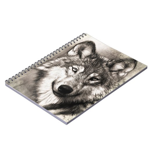 Wolf Zeichnend Notizblock (Linke Seite)