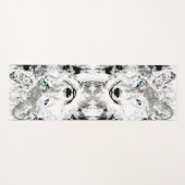 Wolf | Zeichnend Schwarz-Weiß-Wolf | Siberischer W Yogamatte (Vorderseite (Horizontal))