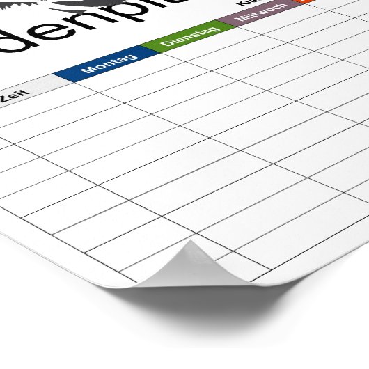 Wolf-Zeitplan Poster (Ecke)