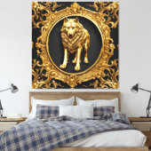 Wolf-Zierrahmen Leinwanddruck (Insitu (Schlafzimmer))