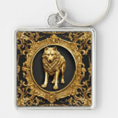 Wolf-Zierrahmen Schlüsselanhänger (Vorne)