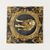 Wolf-Zierrahmen Wandteppich (Vorderseite (Horizontal))