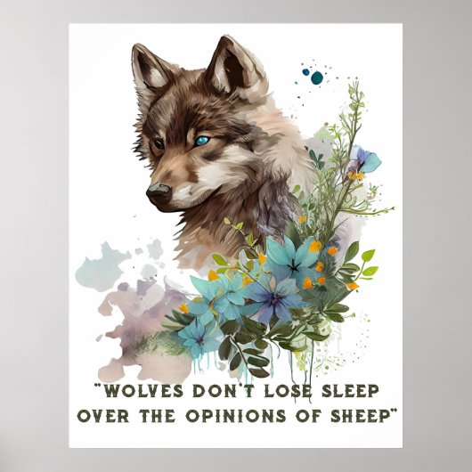 Wolf Zitat Poster (Vorne)