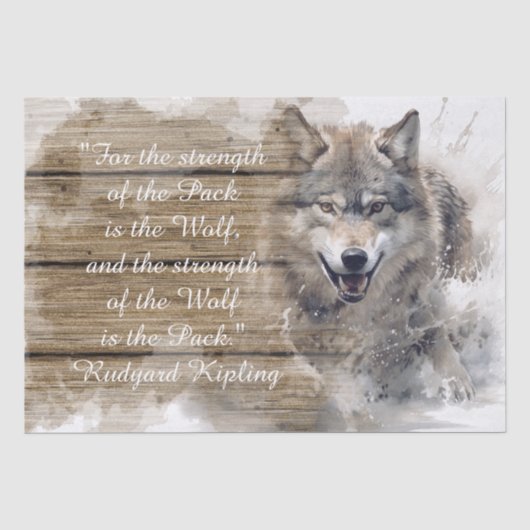 Wolf-Zitat Seidenpapier (Vorderseite)