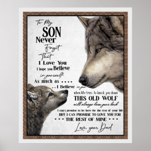Wolf zu meinem Sohn Vergiss nie Liebe Dein Vater G Poster