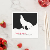 Wolf zum Schwarz-weißen Mut Serviette (Beispiel)