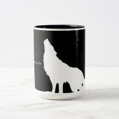 Wolf zum Schwarz-weißen Mut Zweifarbige Tasse (Mittel)