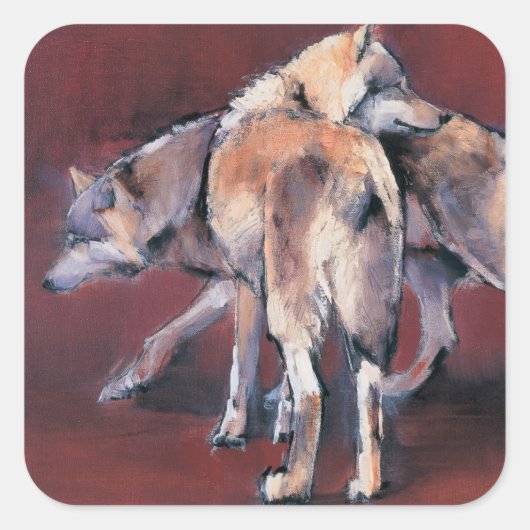 Wolf Zusammensetzung 2001 Quadratischer Aufkleber (Vorderseite)