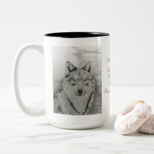 Wolf Zwei-Tone-Kaffee-Tasse Zweifarbige Tasse (Mit Donut)