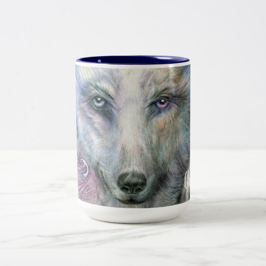 Wolf Zweifarbige Tasse (Mittel)