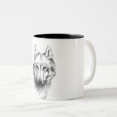 Wolf zweifarbige tasse (VorderseiteRechts)