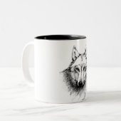 Wolf zweifarbige tasse (Vorderseite Links)