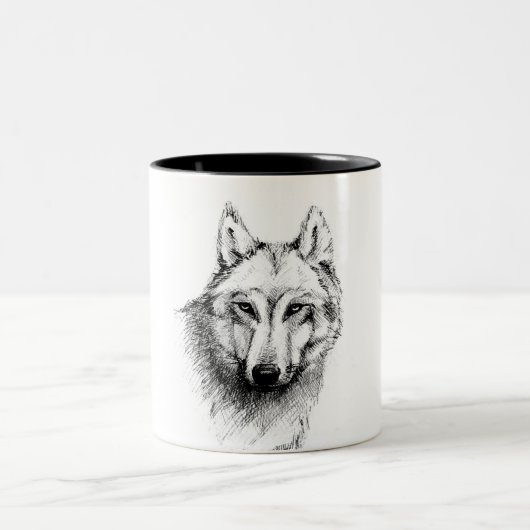 Wolf zweifarbige tasse (Mittel)