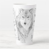 Wolf zwischen Birch Trees Latte Tasse (Vorderseite)