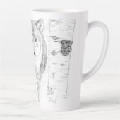 Wolf zwischen Birch Trees Latte Tasse (Rechts)
