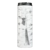 Wolf zwischen Birkenbäumen auf der Wärmflasche Thermosbecher (Rückseite)