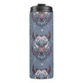 Wölfchenköpfe mit bohischer Dekoration Thermosbecher (Vorderseite)