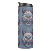 Wölfchenköpfe mit bohischer Dekoration Thermosbecher (Nach rechts gedreht)