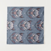 Wölfchenköpfe mit bohischer Dekoration Wandteppich (Vorderseite (Horizontal))