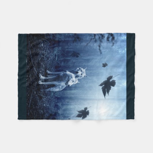 Wolfdecke, Wurf der weißen Wölfe, Tierdekor Fleecedecke (Vorderseite (Horizontal))
