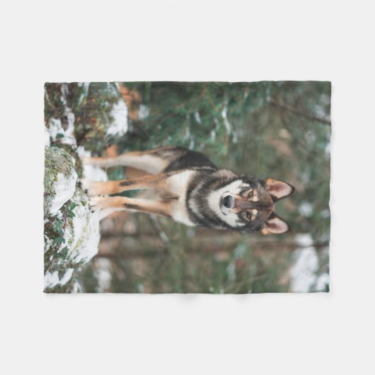 Wolfdog Fleecedecke (Vorderseite (Horizontal))