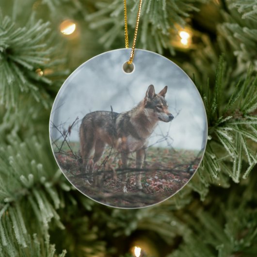 Wolfdog Keramik Ornament (Baum)