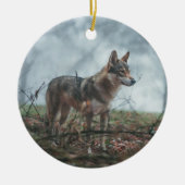 Wolfdog Keramik Ornament (Vorne)