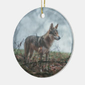 Wolfdog Keramik Ornament (Links)