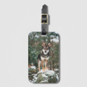 Wolfdog Luggage Tag Gepäckanhänger (Vorderseite Vertikal)