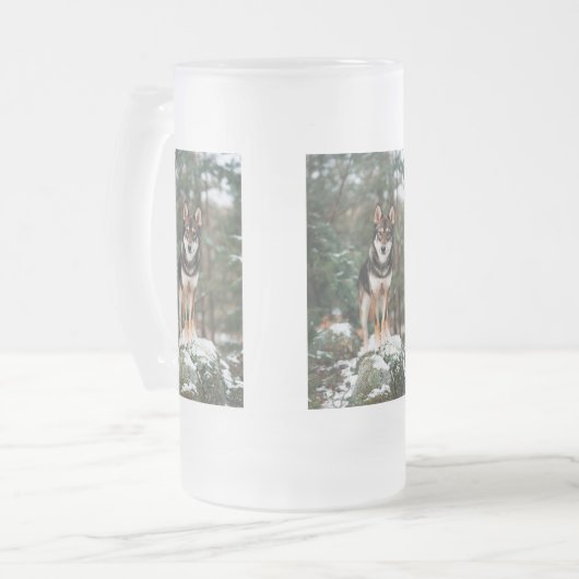 Wolfdog Mattglas Bierglas (Vorderseite Links)