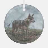 Wolfdog Ornament Aus Glas (Vorderseite)