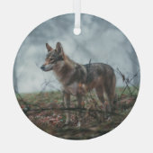 Wolfdog Ornament Aus Glas (Rückseite)