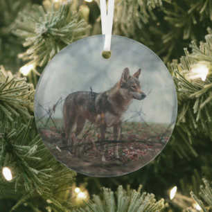 Wolfdog Ornament Aus Glas