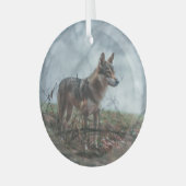 Wolfdog Ornament Aus Glas (Vorderseite links)