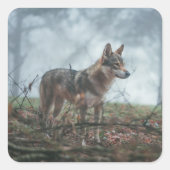 Wolfdog Quadratischer Aufkleber (Vorderseite)