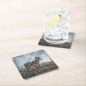 Wolfdog Rechteckiger Pappuntersetzer (Vor Ort)