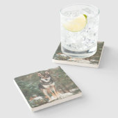 Wolfdog Stone Untersetzer (Seitenansicht)