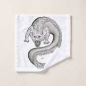 Wolfdragon Schwarzweiß-Design Badhandtuch Set (Waschlappen)